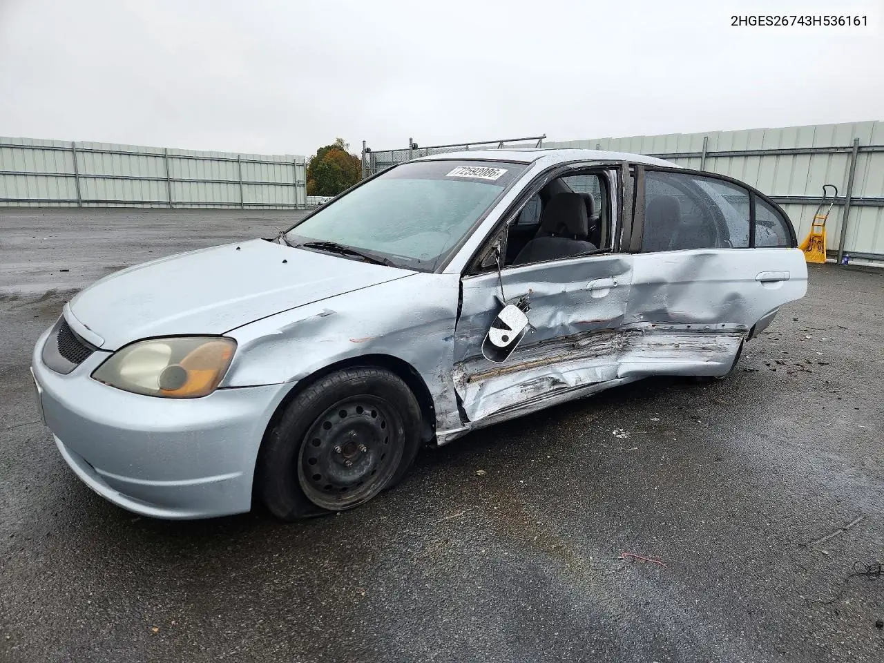 HONDA CIVIC 2003, VIN 2HGES26743H536161