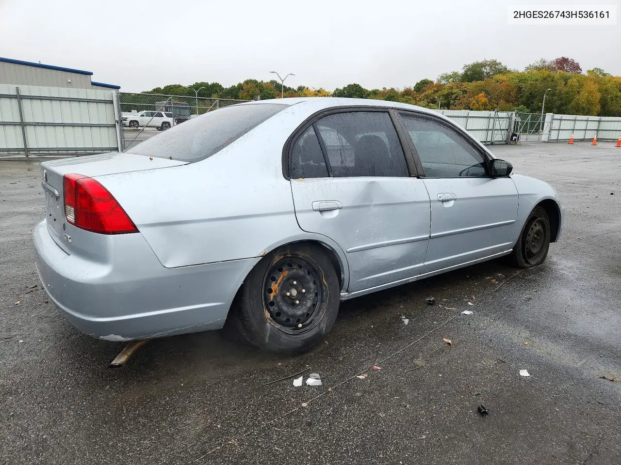 2003 HONDA CIVIC VIN 2HGES26743H536161 — фото 3