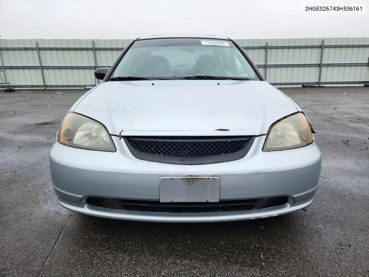 2003 HONDA CIVIC VIN 2HGES26743H536161 — фото 5