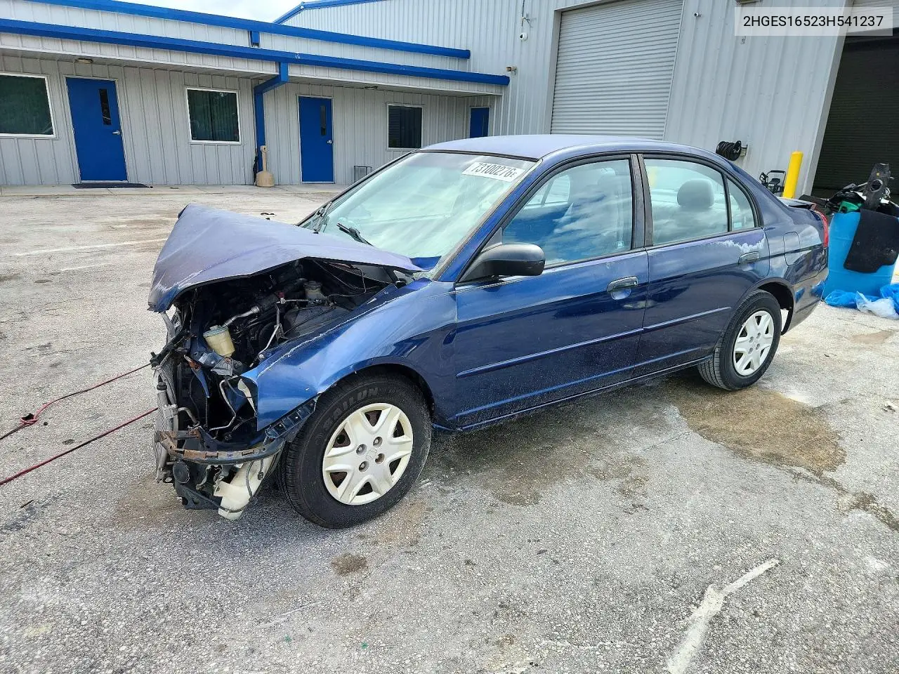 2003 HONDA CIVIC VIN 2HGES16523H541237 — фото 2