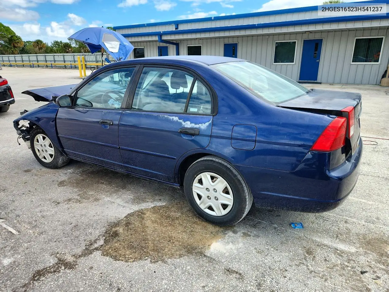 2003 HONDA CIVIC VIN 2HGES16523H541237 — фото 3