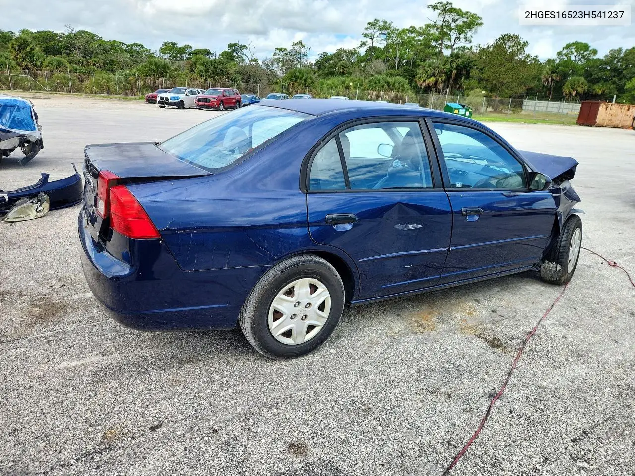 2003 HONDA CIVIC VIN 2HGES16523H541237 — фото 4