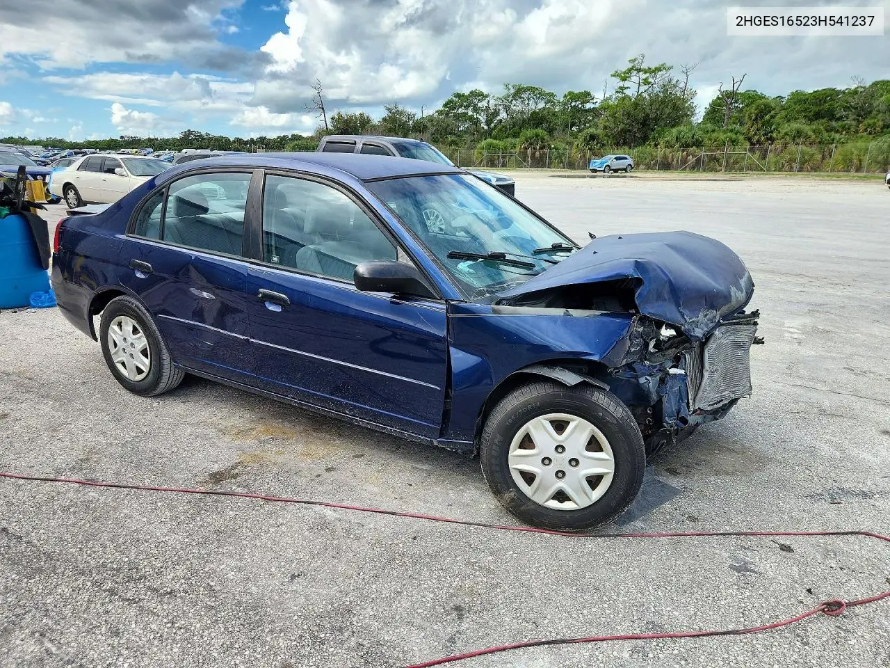 2003 HONDA CIVIC VIN 2HGES16523H541237 — фото 5