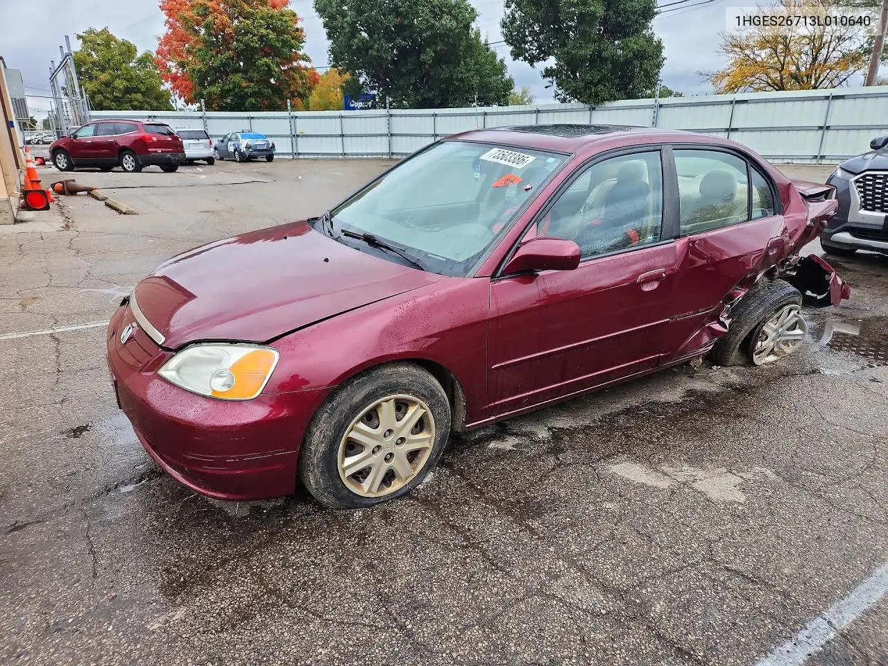 HONDA CIVIC 2003, VIN 1HGES26713L010640