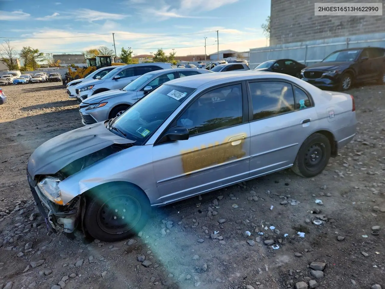HONDA CIVIC 2003, VIN 2HGES16513H622990