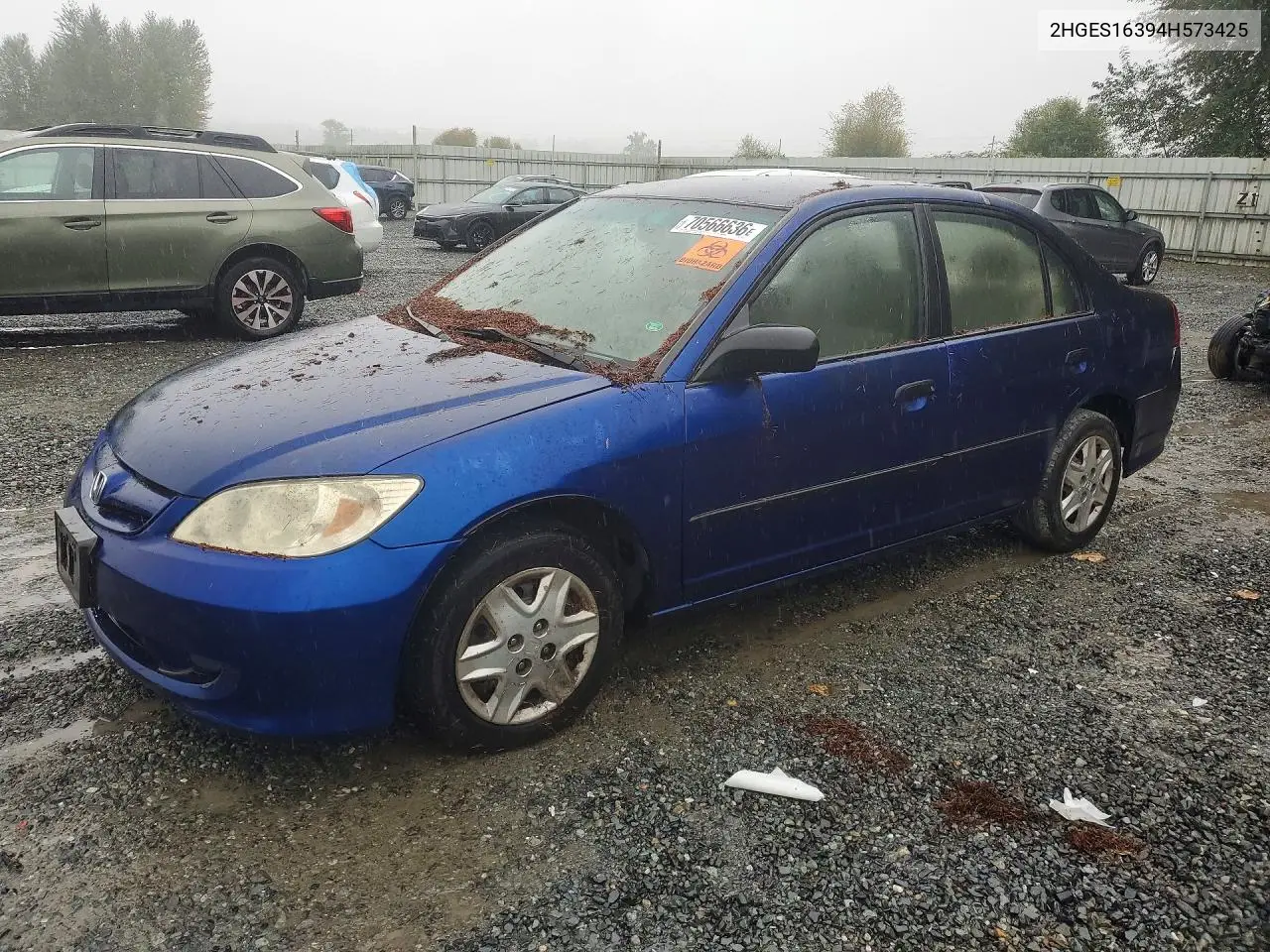 HONDA CIVIC 2004, VIN 2HGES16394H573425