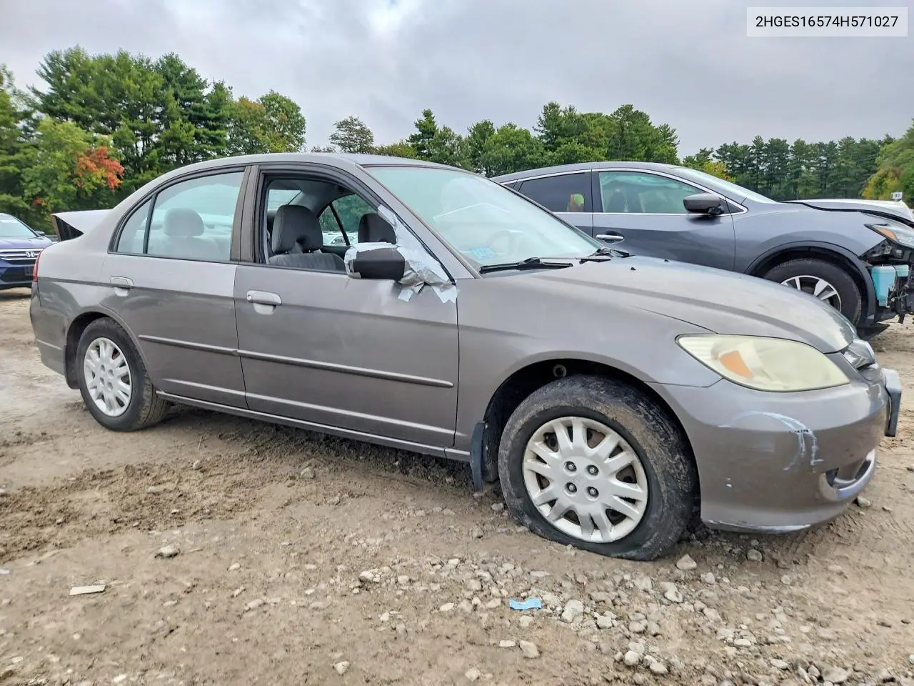 2004 HONDA CIVIC VIN 2HGES16574H571027 — фото 4