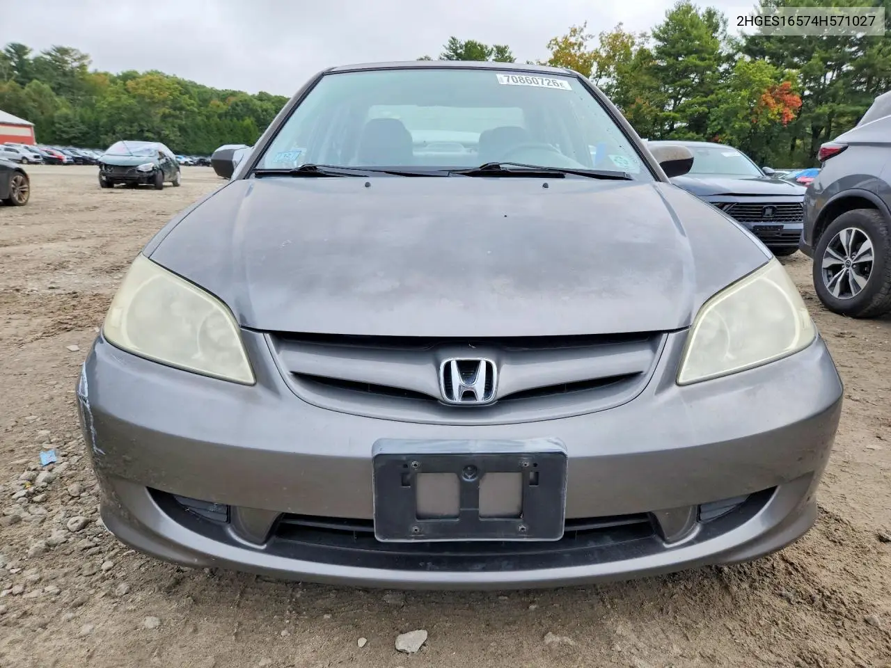 2004 HONDA CIVIC VIN 2HGES16574H571027 — фото 5