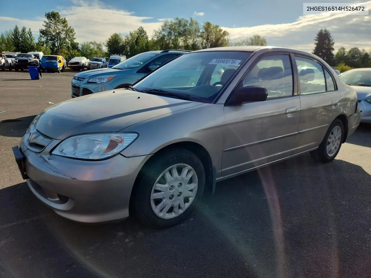 HONDA CIVIC 2004, VIN 2HGES16514H526472
