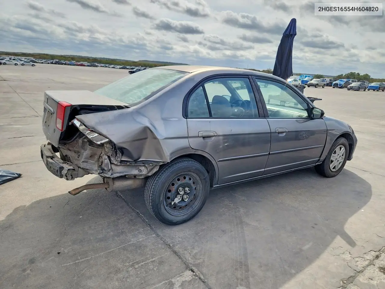 2004 HONDA CIVIC VIN 2HGES16554H604820 — фото 3