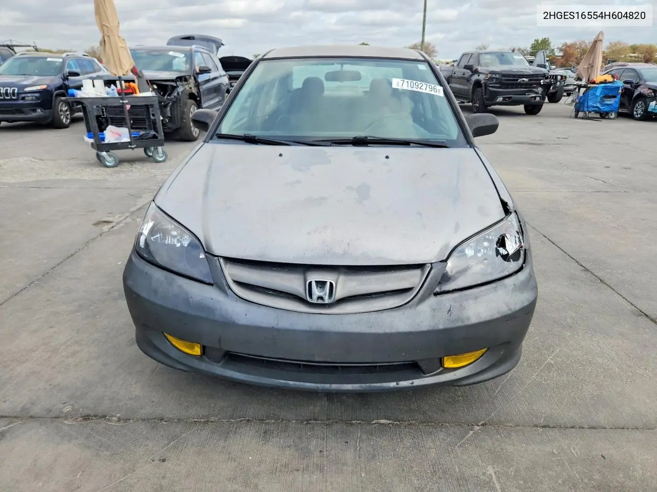 2004 HONDA CIVIC VIN 2HGES16554H604820 — фото 5