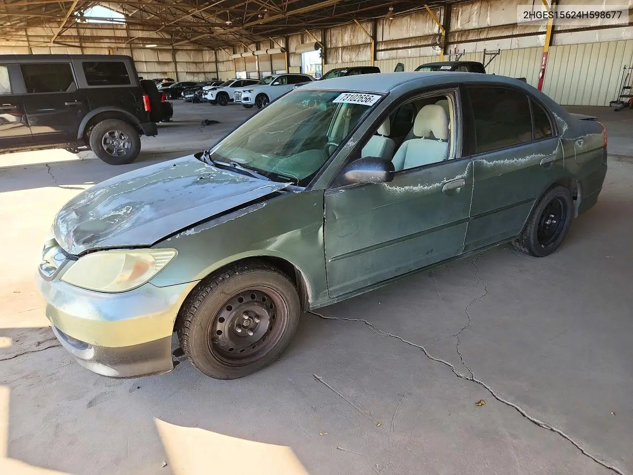 HONDA CIVIC 2004, VIN 2HGES15624H598677