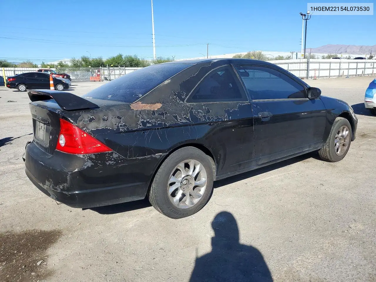 2004 HONDA CIVIC VIN 1HGEM22154L073530 — фото 3