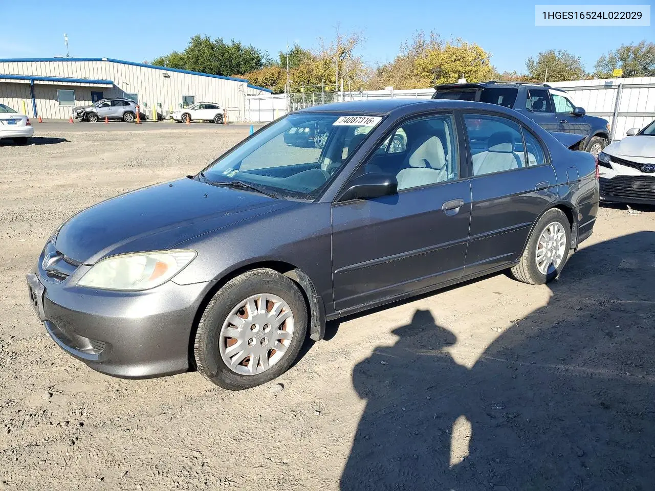 HONDA CIVIC 2004, VIN 1HGES16524L022029