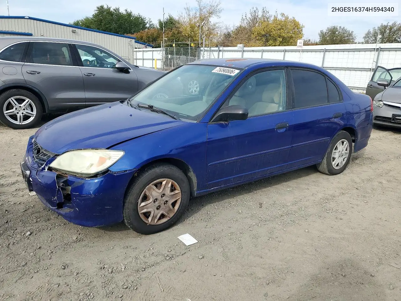 HONDA CIVIC 2004, VIN 2HGES16374H594340