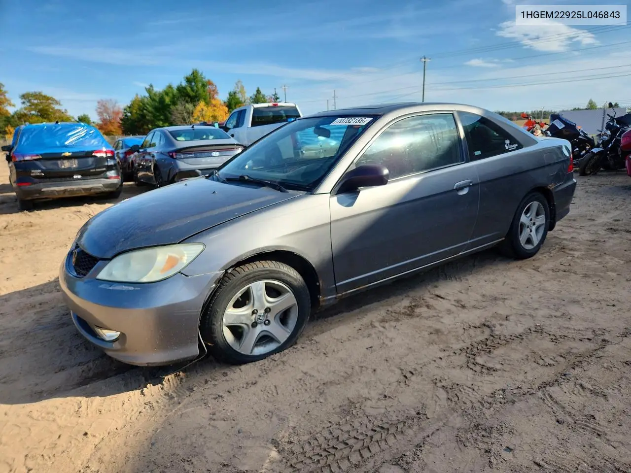 HONDA CIVIC 2005, VIN 1HGEM22925L046843