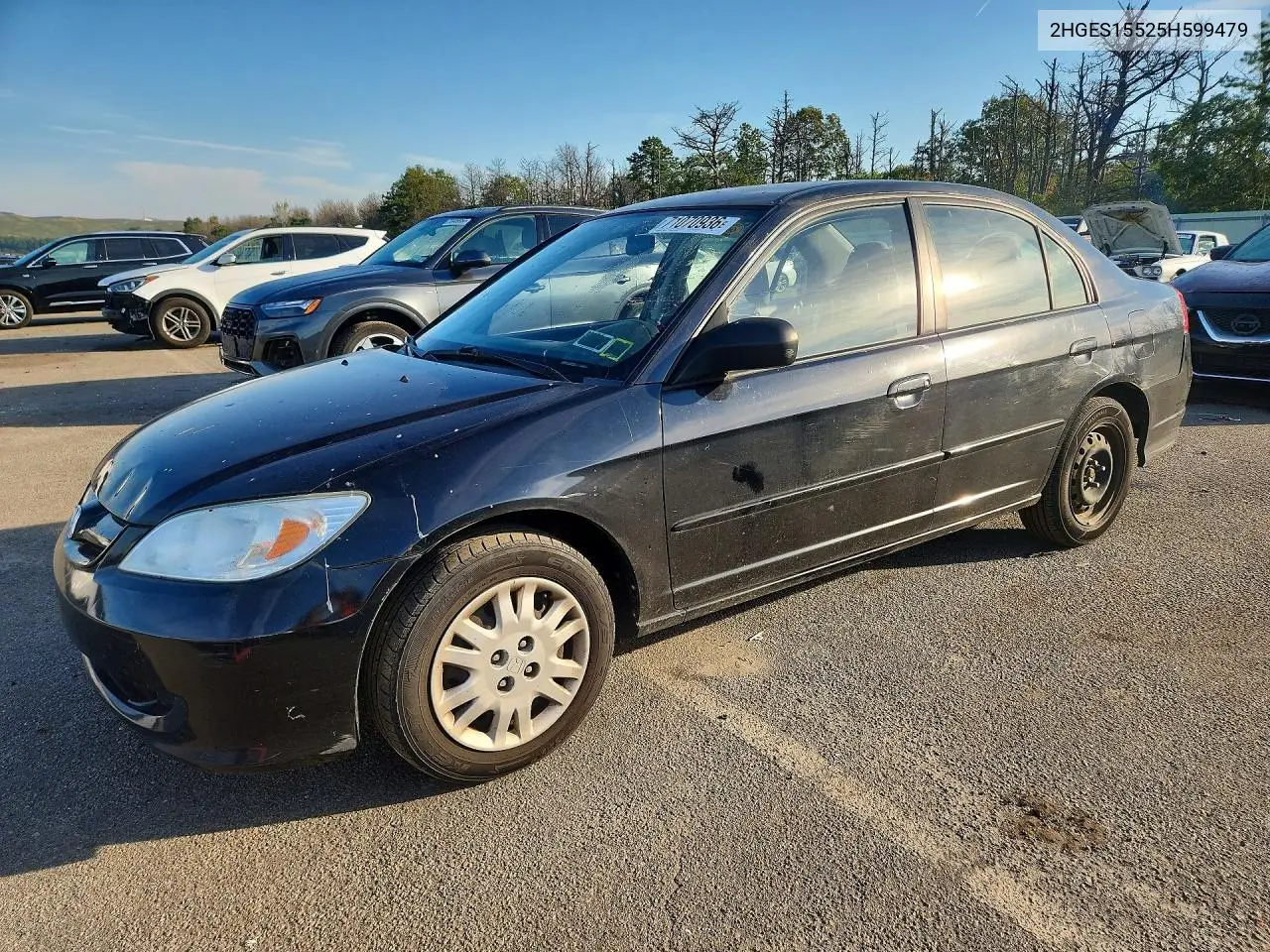 HONDA CIVIC 2005, VIN 2HGES15525H599479
