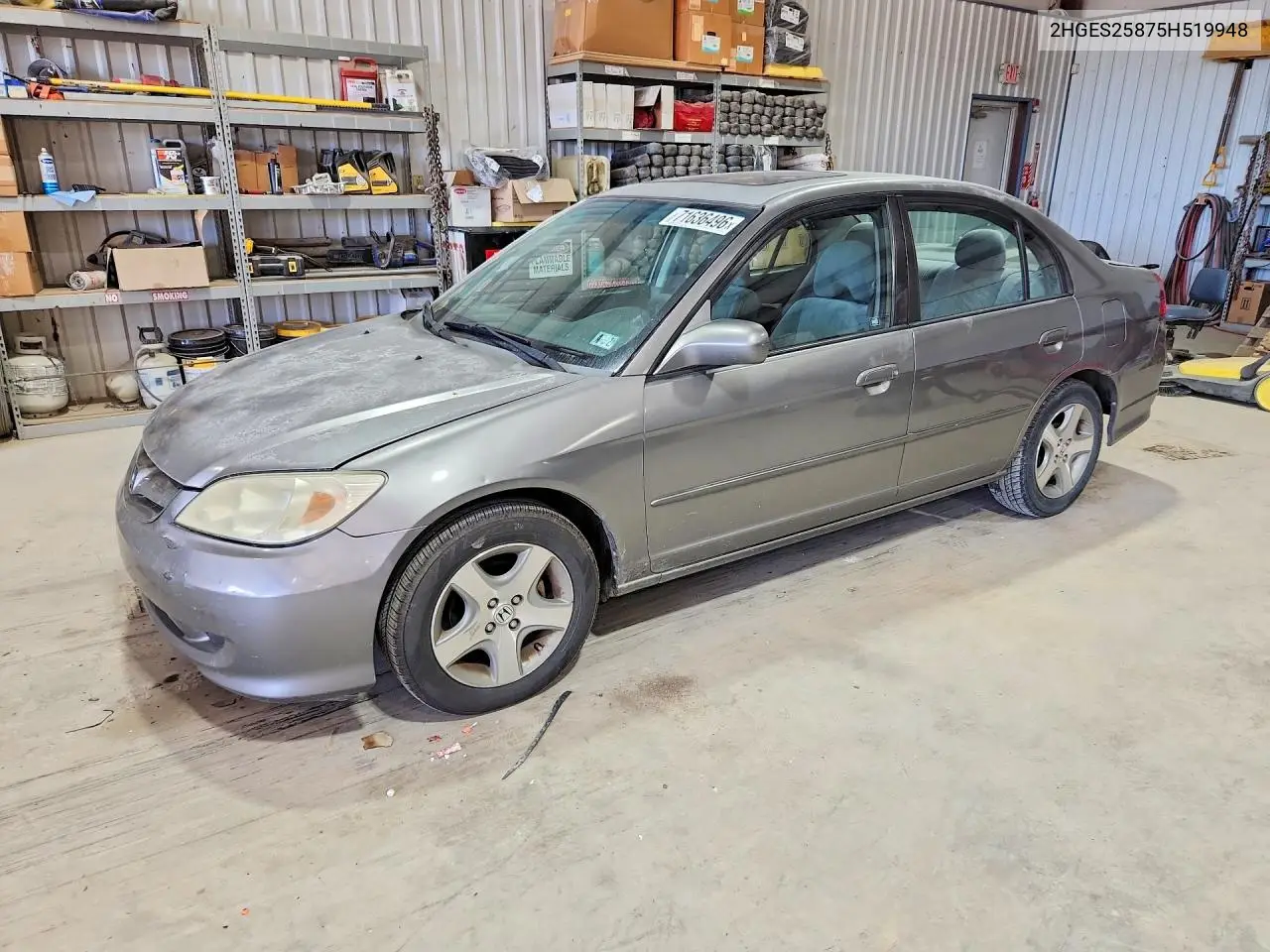 HONDA CIVIC 2005, VIN 2HGES25875H519948