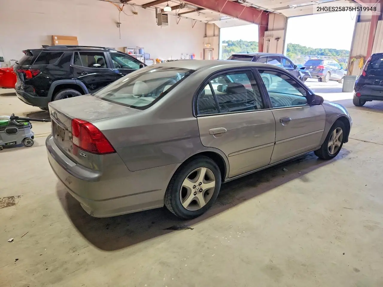 2005 HONDA CIVIC VIN 2HGES25875H519948 — фото 3