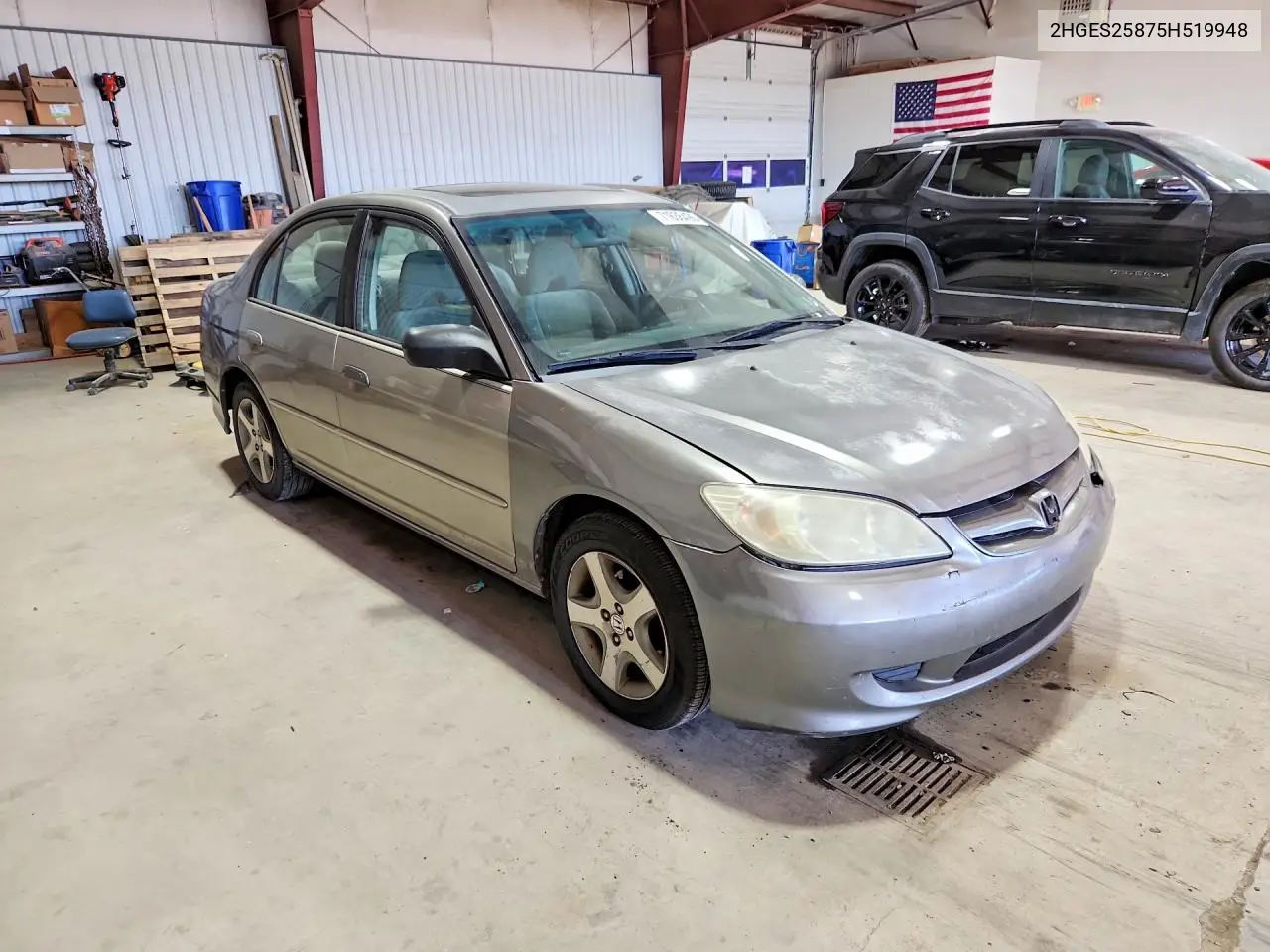 2005 HONDA CIVIC VIN 2HGES25875H519948 — фото 4