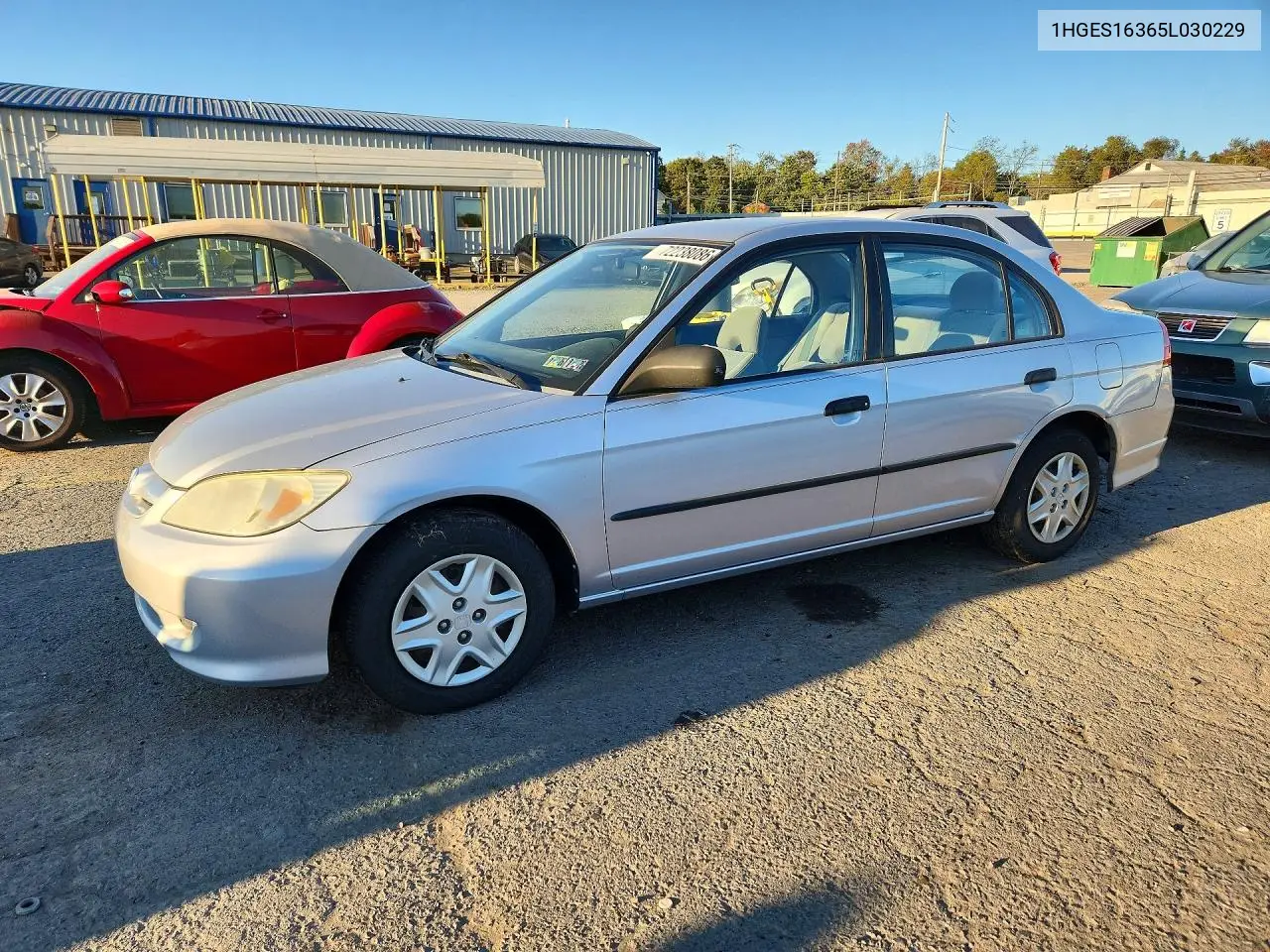 HONDA CIVIC 2005, VIN 1HGES16365L030229