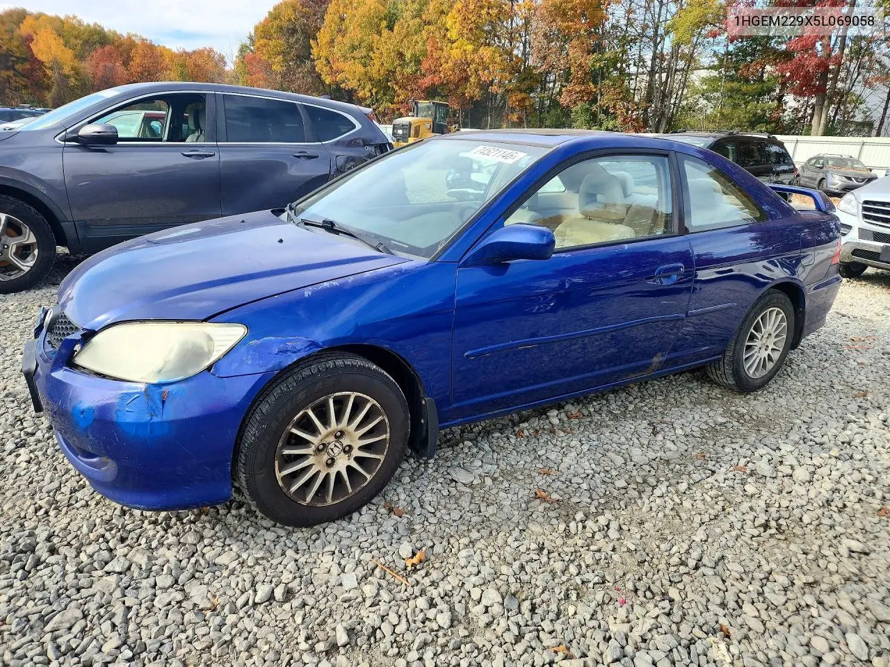 HONDA CIVIC 2005, VIN 1HGEM229X5L069058
