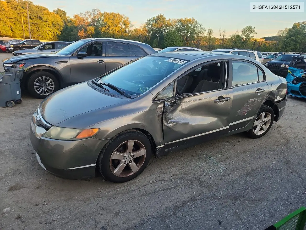 HONDA CIVIC 2006, VIN 2HGFA16846H512571