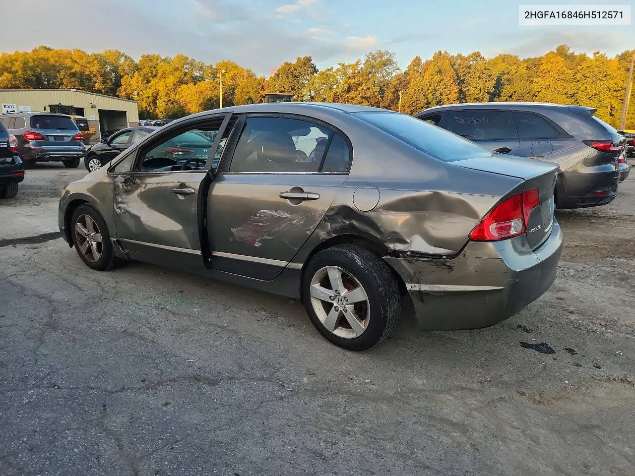 2006 HONDA CIVIC VIN 2HGFA16846H512571 — фото 2