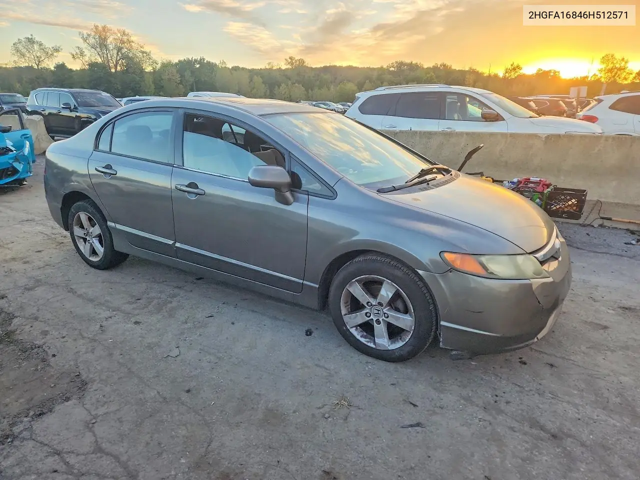 2006 HONDA CIVIC VIN 2HGFA16846H512571 — фото 4