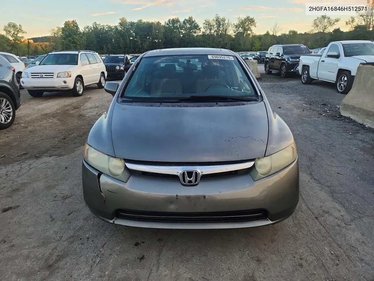 2006 HONDA CIVIC VIN 2HGFA16846H512571 — фото 5