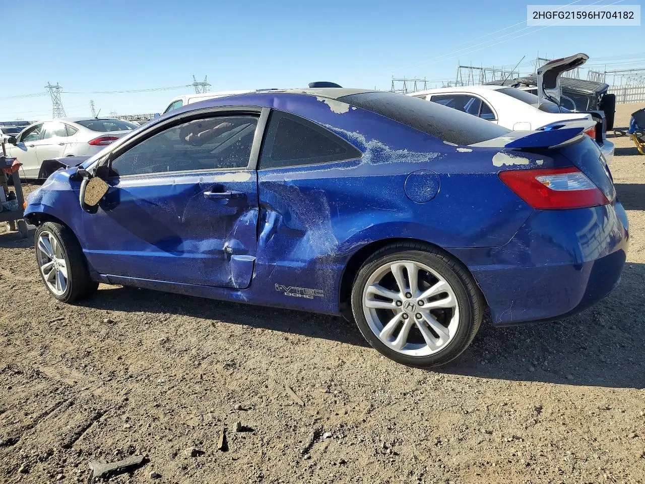 2006 HONDA CIVIC VIN 2HGFG21596H704182 — фото 2