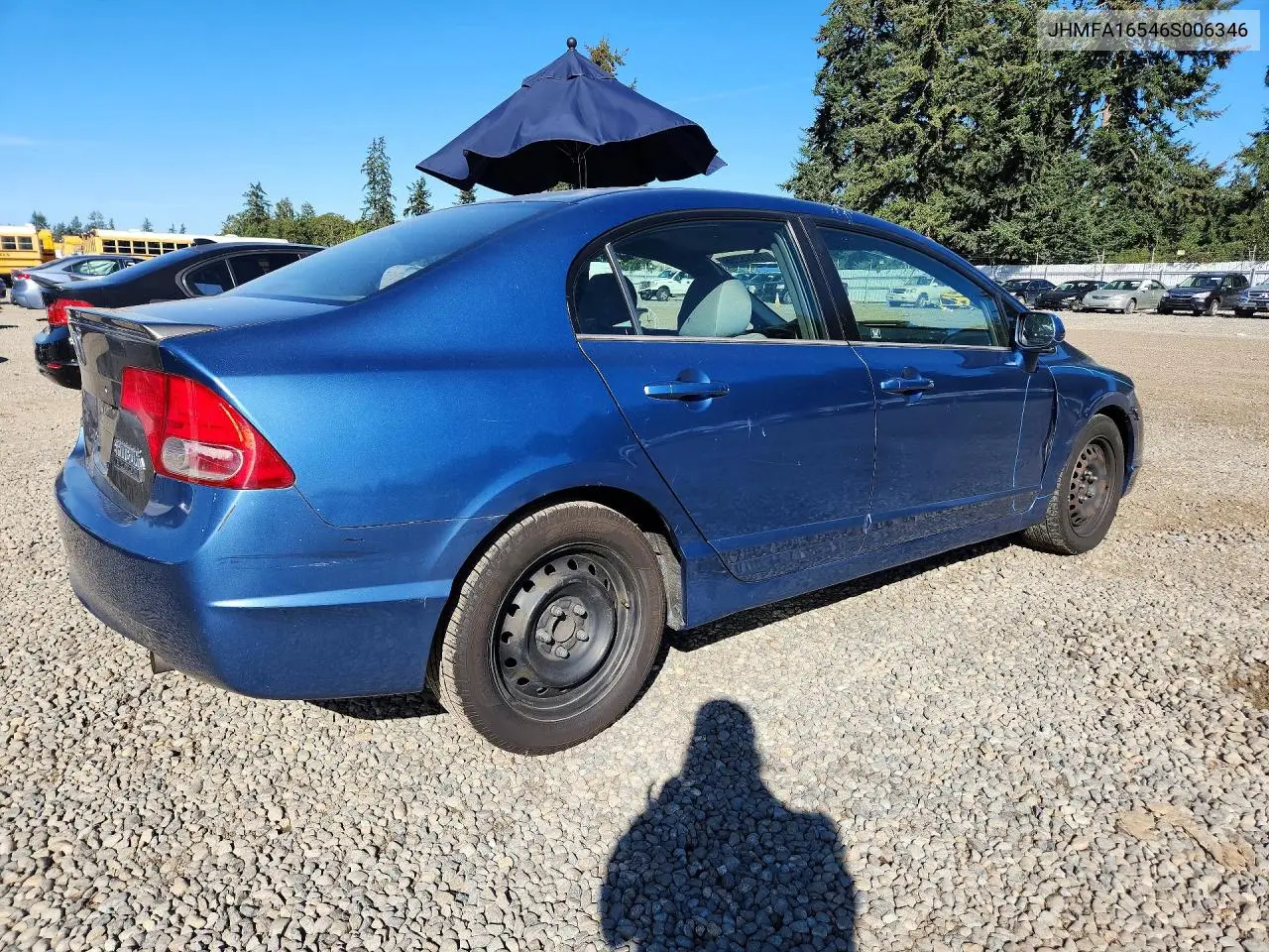 2006 HONDA CIVIC VIN JHMFA16546S006346 — фото 3