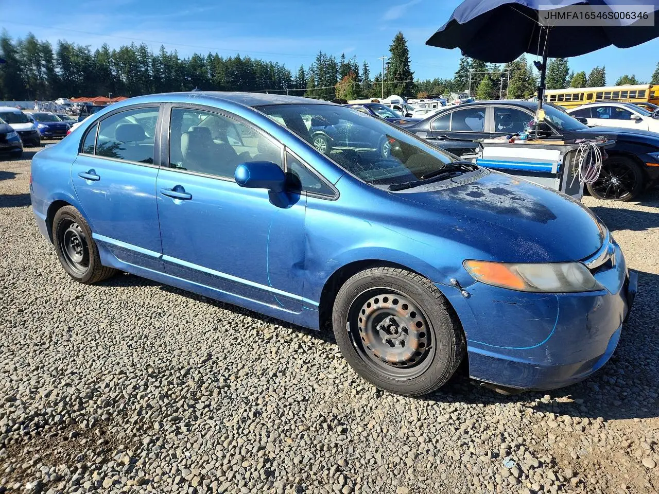 2006 HONDA CIVIC VIN JHMFA16546S006346 — фото 4