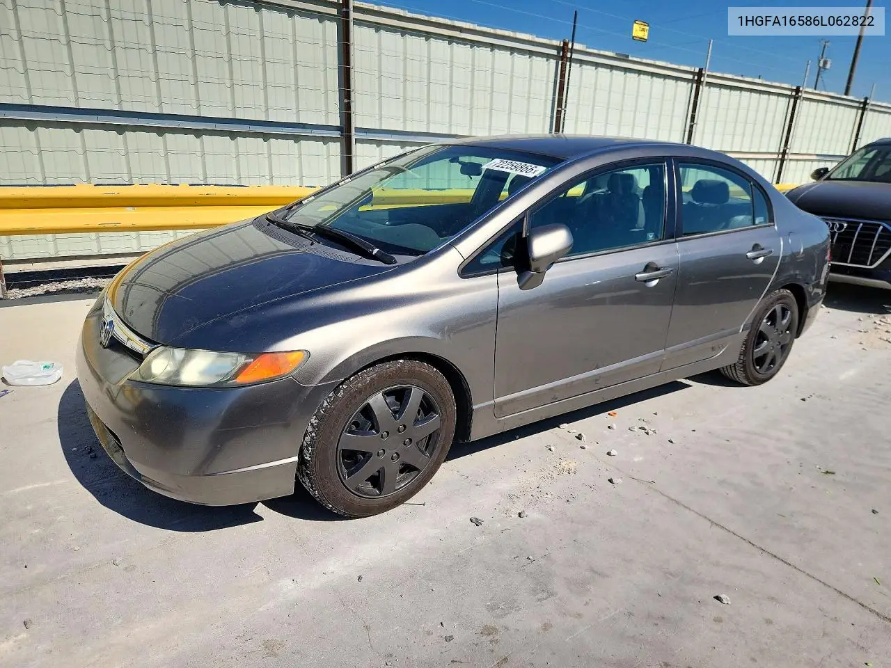HONDA CIVIC 2006, VIN 1HGFA16586L062822