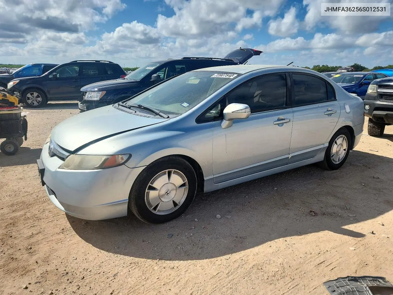 HONDA CIVIC 2006, VIN JHMFA36256S012531