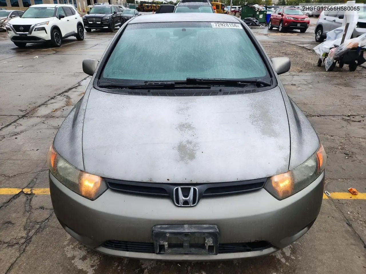 2006 HONDA CIVIC VIN 2HGFG12666H580065 — фото 4
