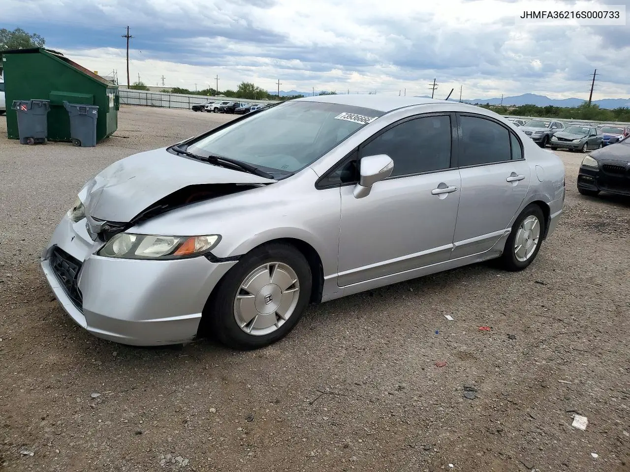 HONDA CIVIC 2006, VIN JHMFA36216S000733