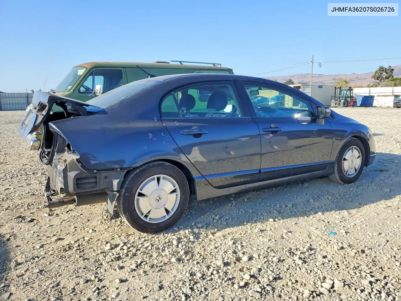 2007 HONDA CIVIC VIN JHMFA36207S026726 — фото 3