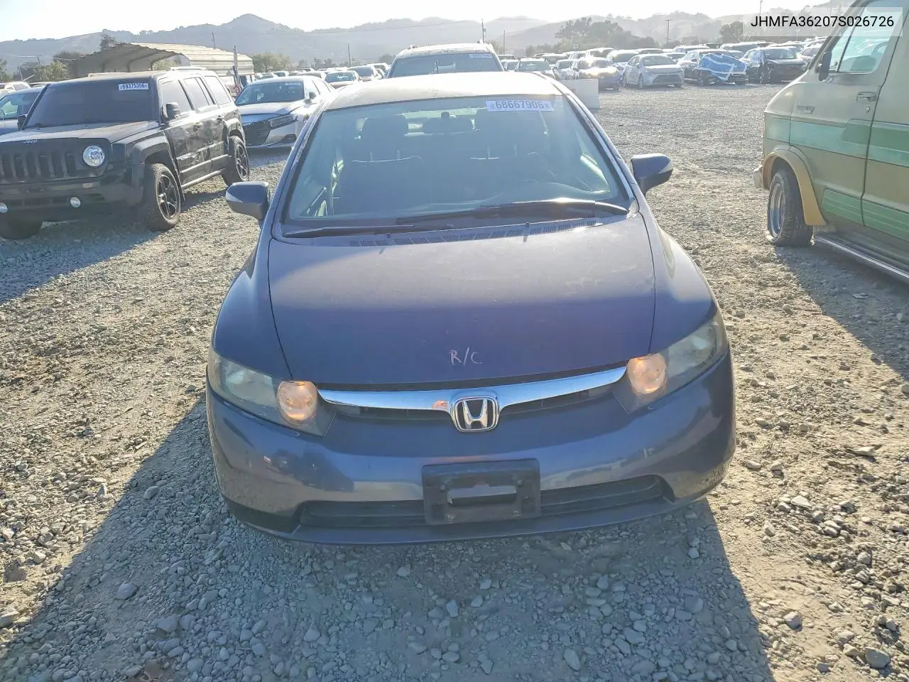 2007 HONDA CIVIC VIN JHMFA36207S026726 — фото 5