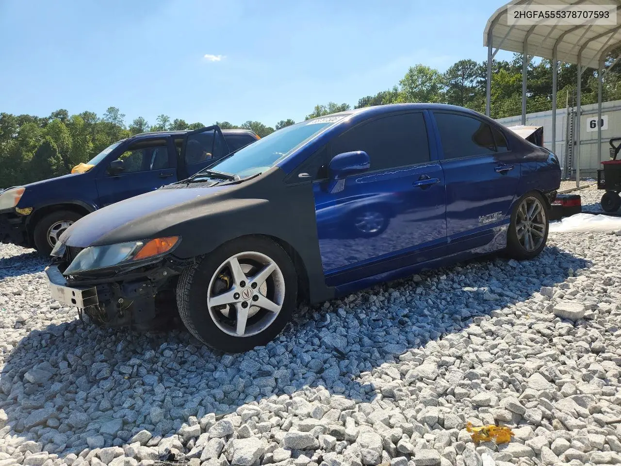 HONDA CIVIC 2007, VIN 2HGFA555378707593