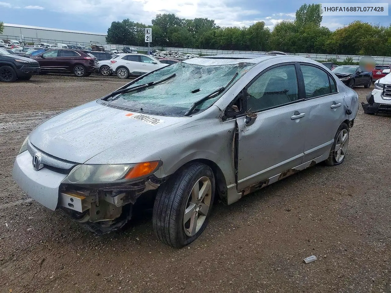 HONDA CIVIC 2007, VIN 1HGFA16887L077428