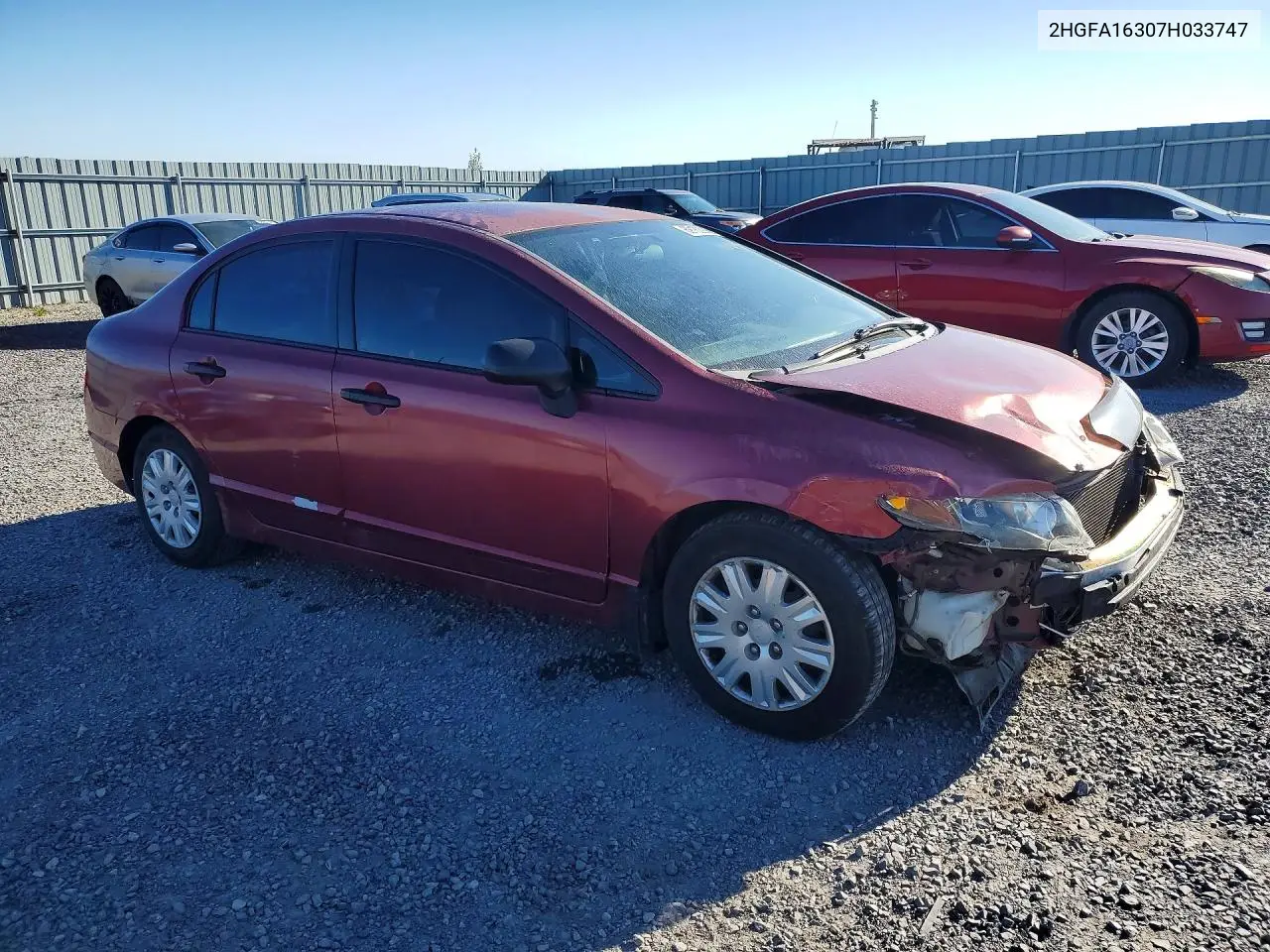 2007 HONDA CIVIC VIN 2HGFA16307H033747 — фото 4