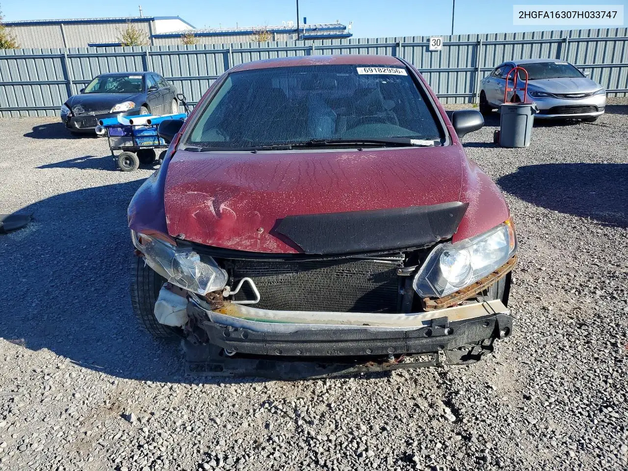 2007 HONDA CIVIC VIN 2HGFA16307H033747 — фото 5