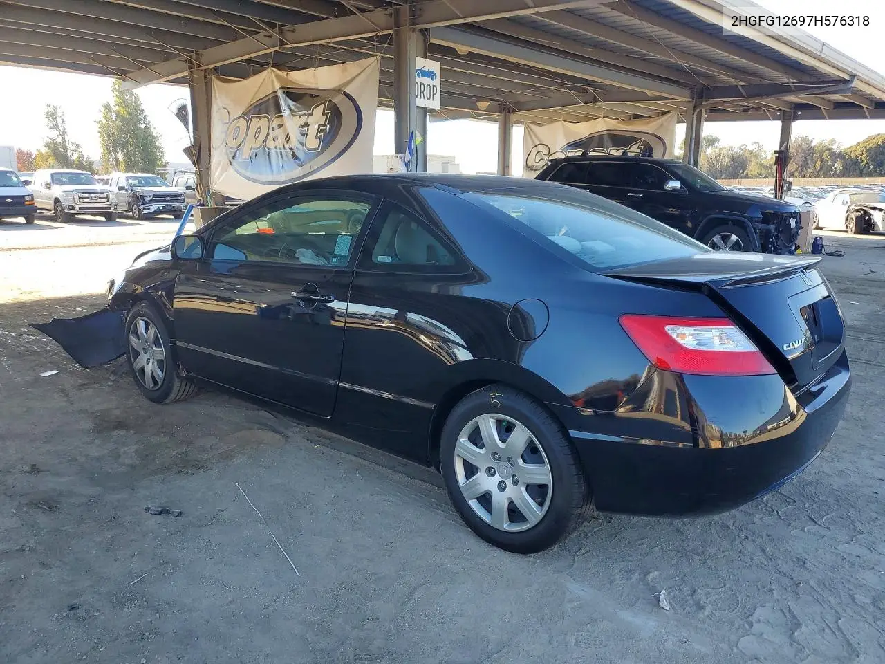 2007 HONDA CIVIC VIN 2HGFG12697H576318 — фото 2