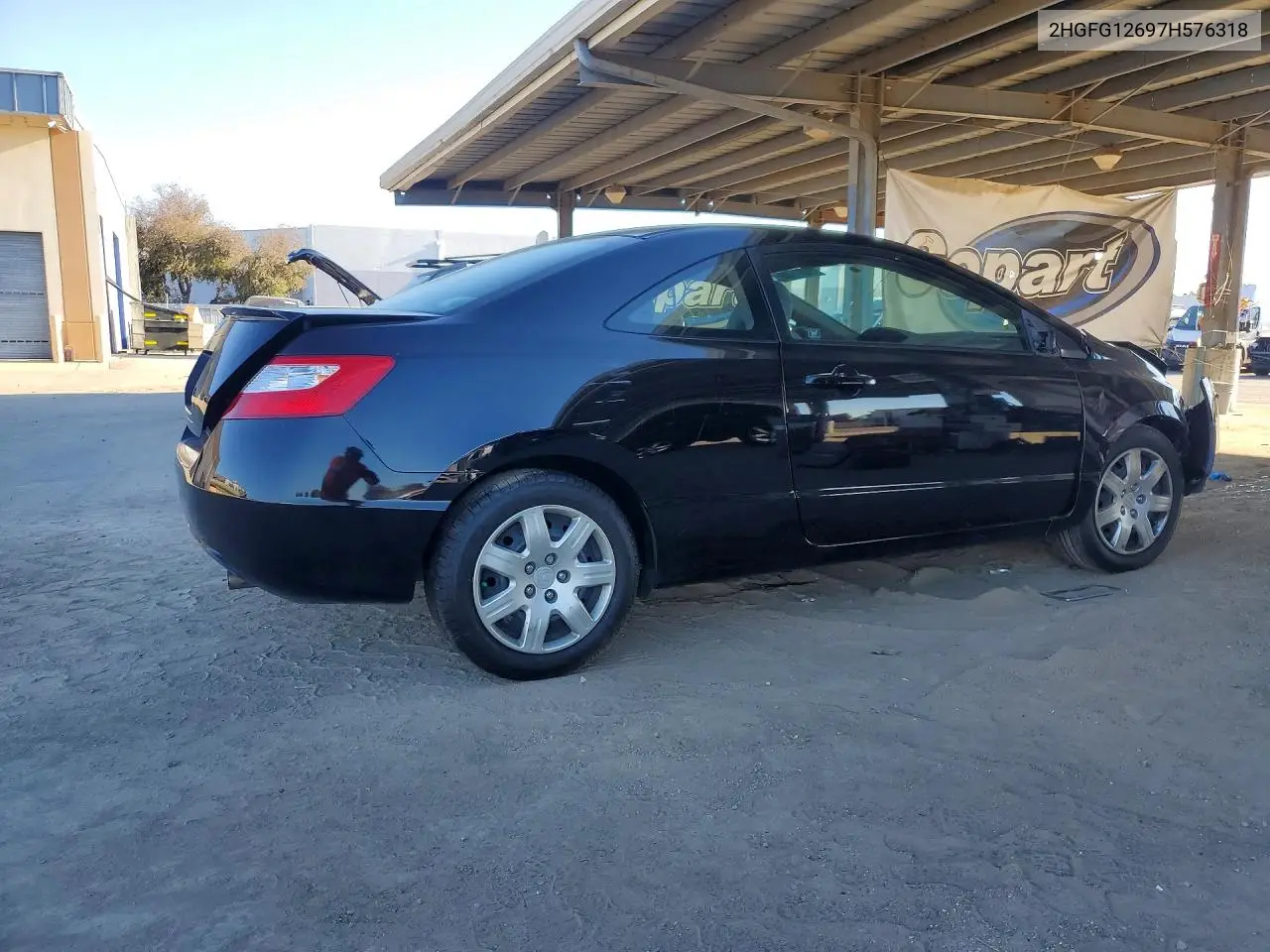 2007 HONDA CIVIC VIN 2HGFG12697H576318 — фото 3