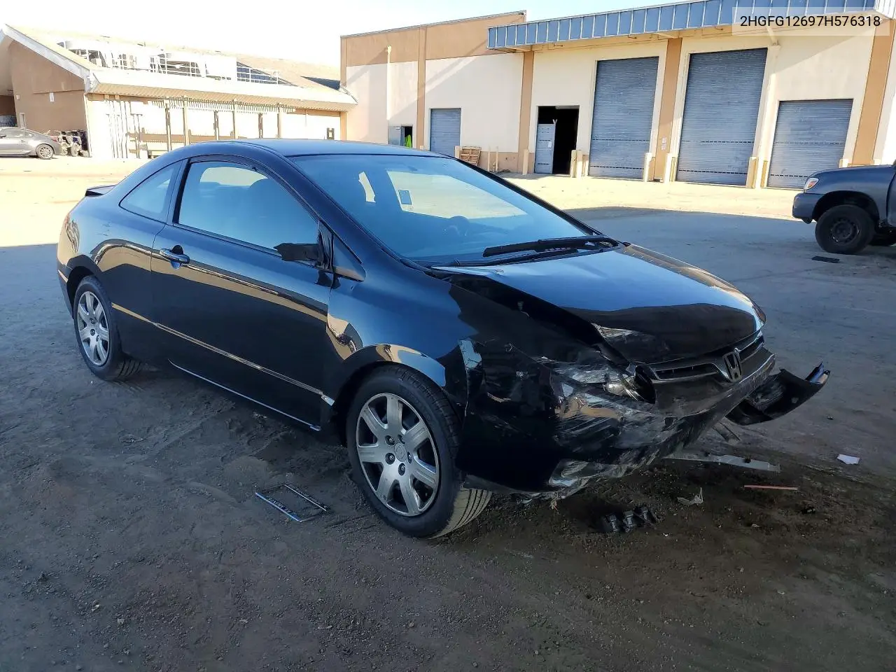 2007 HONDA CIVIC VIN 2HGFG12697H576318 — фото 4