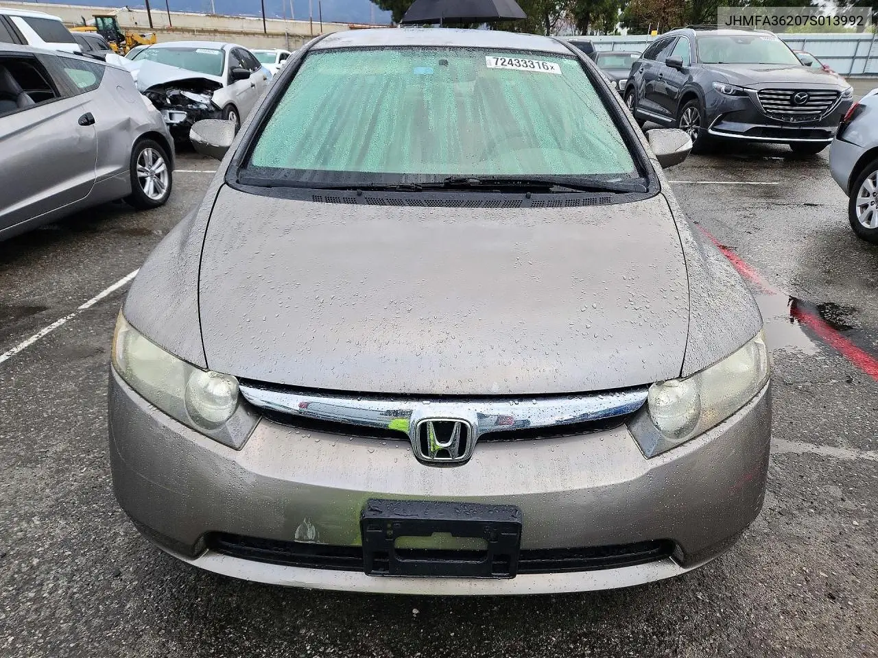 2007 HONDA CIVIC VIN JHMFA36207S013992 — фото 5