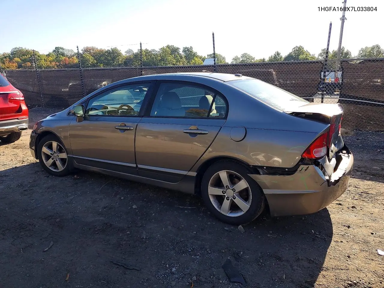 2007 HONDA CIVIC VIN 1HGFA168X7L033804 — фото 2