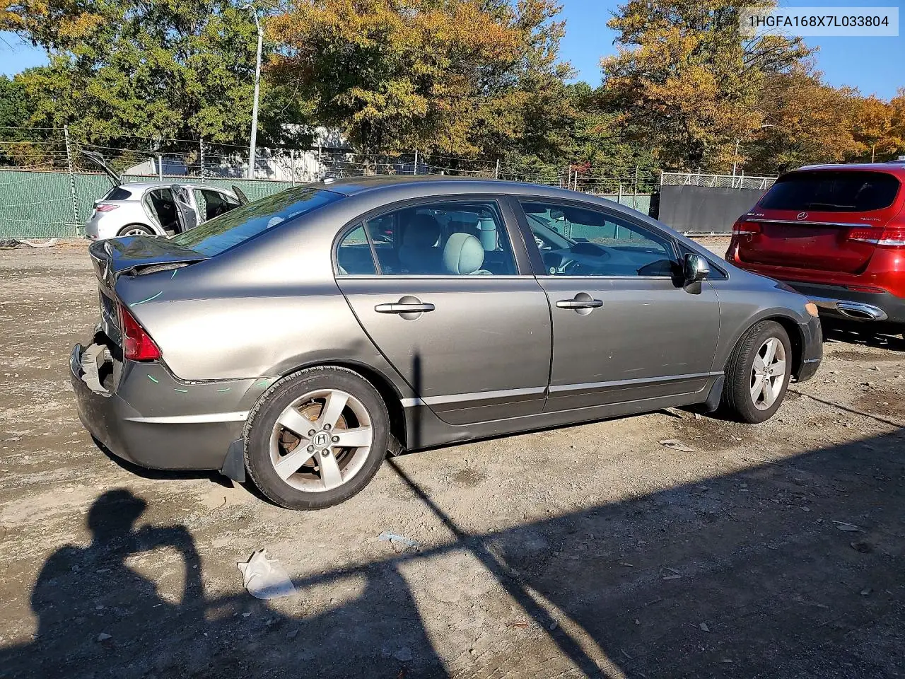 2007 HONDA CIVIC VIN 1HGFA168X7L033804 — фото 3