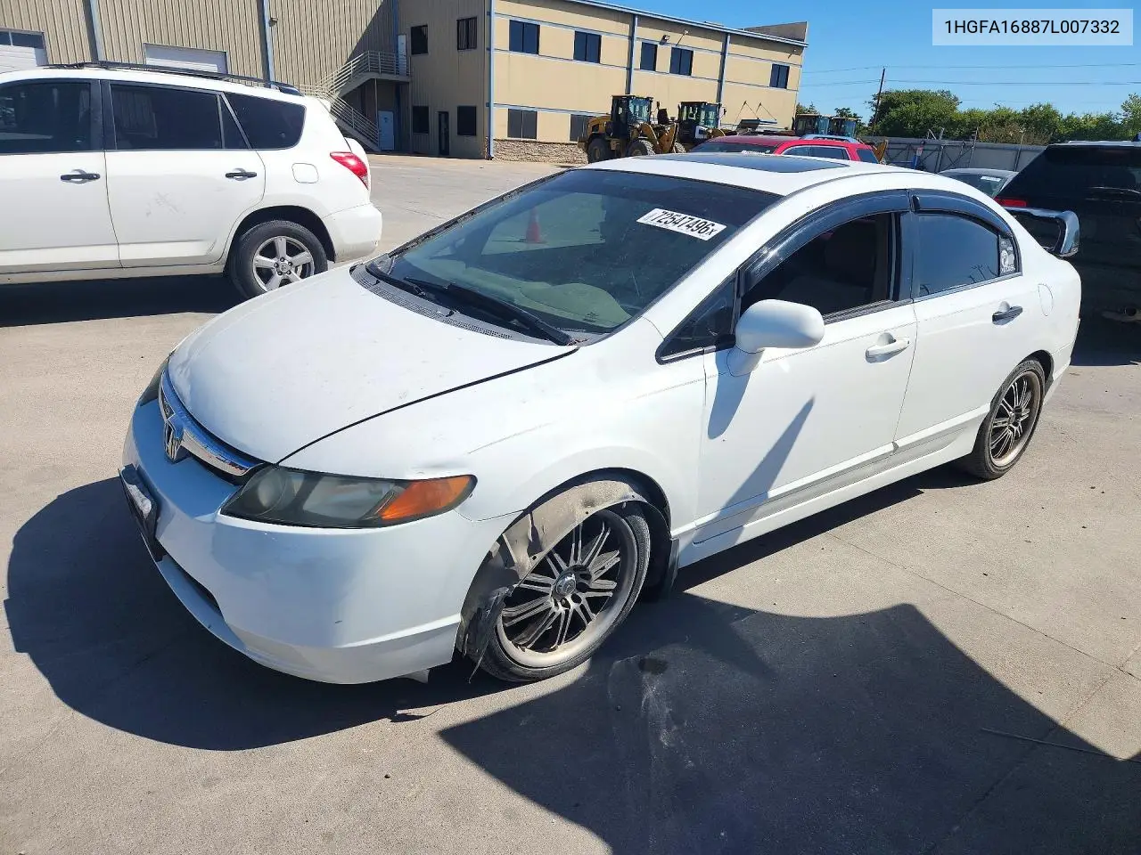 HONDA CIVIC 2007, VIN 1HGFA16887L007332